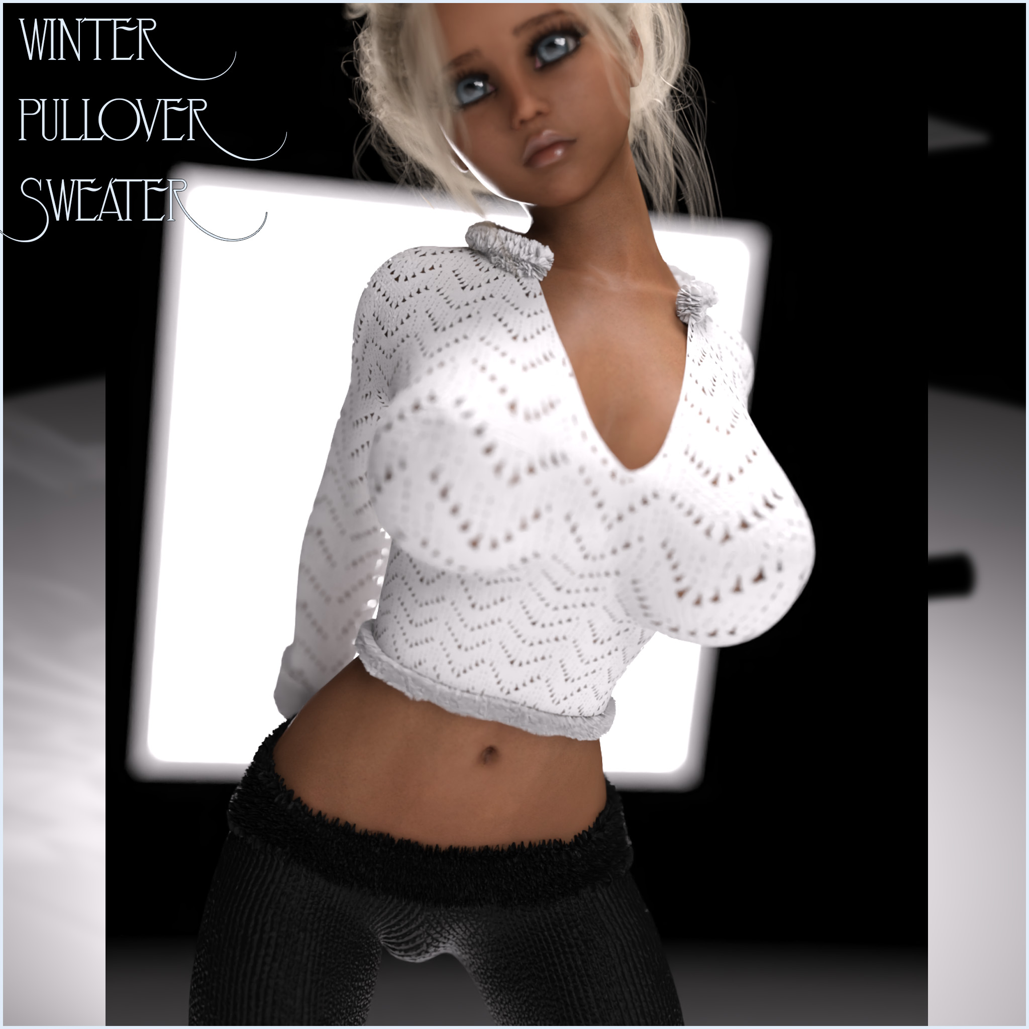 Winter Pullover Sweater For Daz Studio Genesis 8 Female