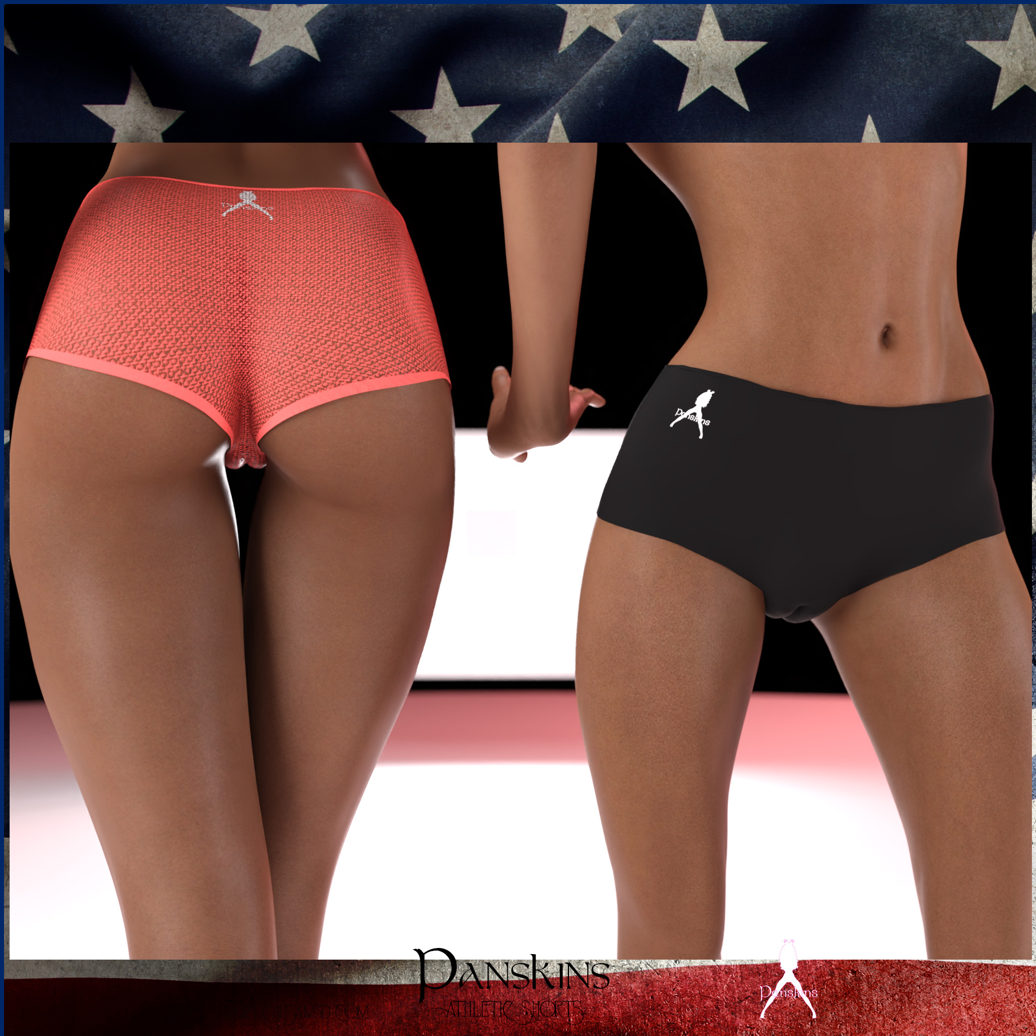 Panskins Athletic Shorts for Daz Genesis 8 Female