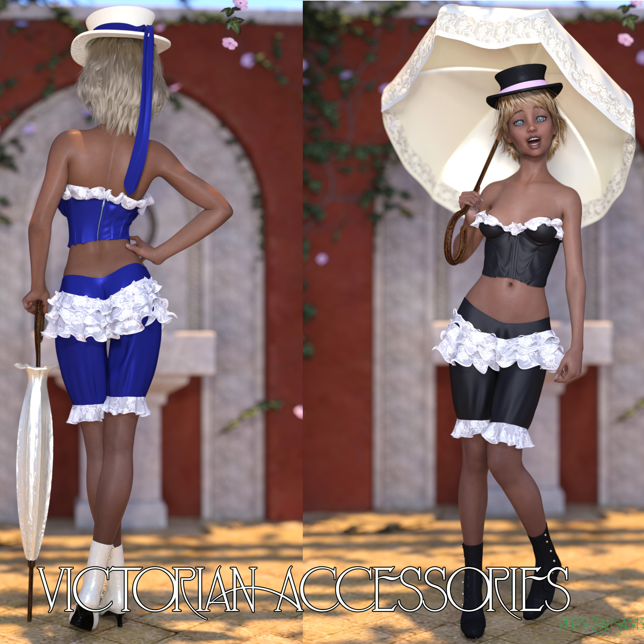 Victorian Accessories for Daz Studio Genesis 8 Female